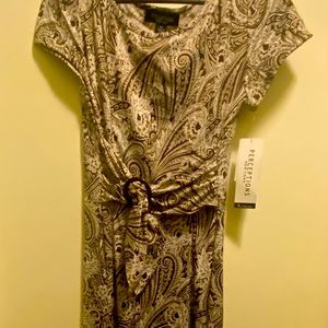**New w/tags** Perceptions brown & cream dress